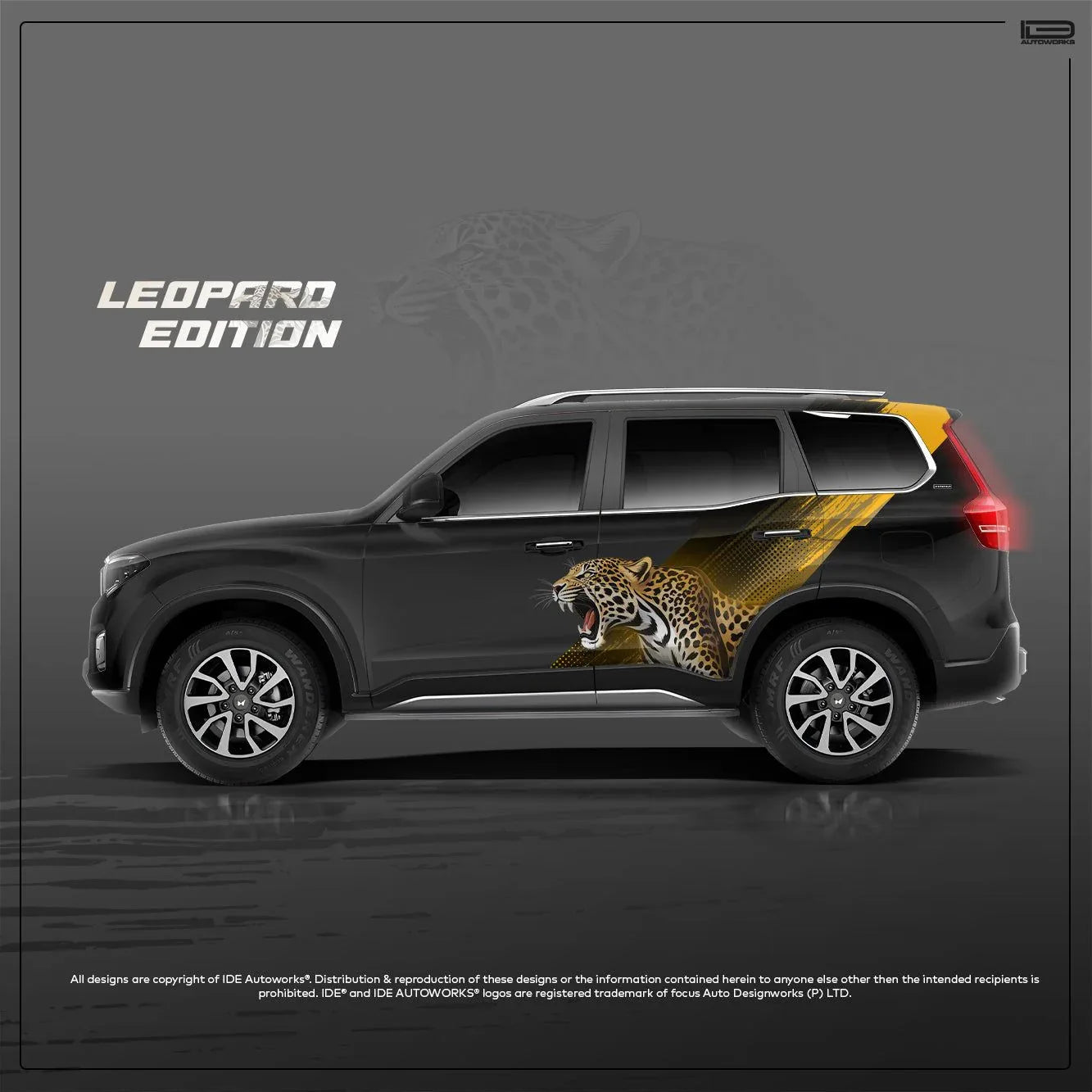 Leopard Edition Graphics for Mahindra Scorpio N black