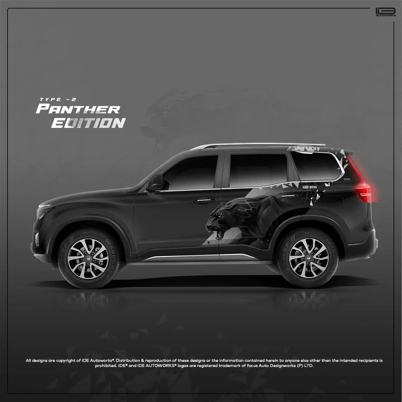Panther Edition Graphics for Mahindra Scorpio N black