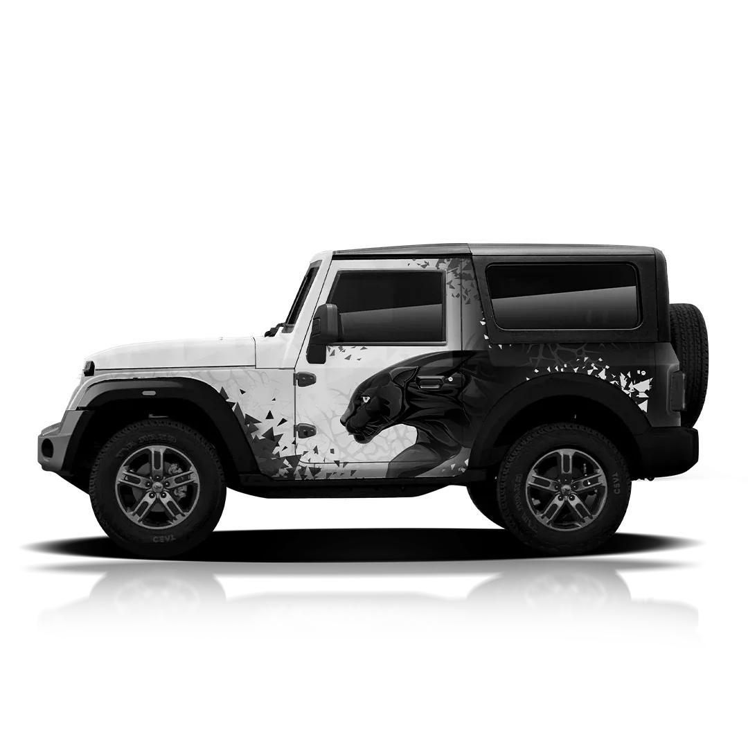 Panther Edition Graphics for Mahindra Thar white