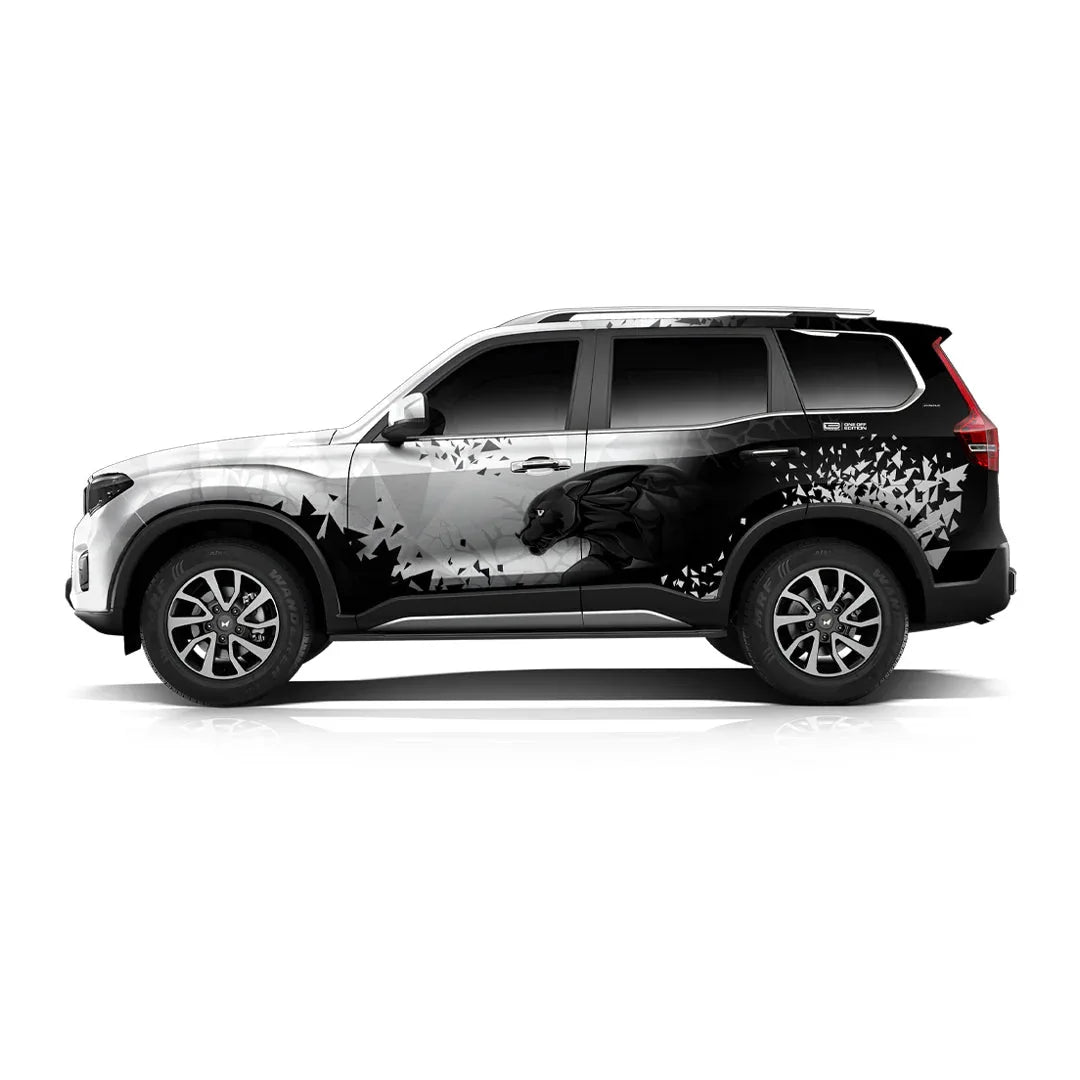 Panther Edition Graphics for Mahindra Scorpio N white
