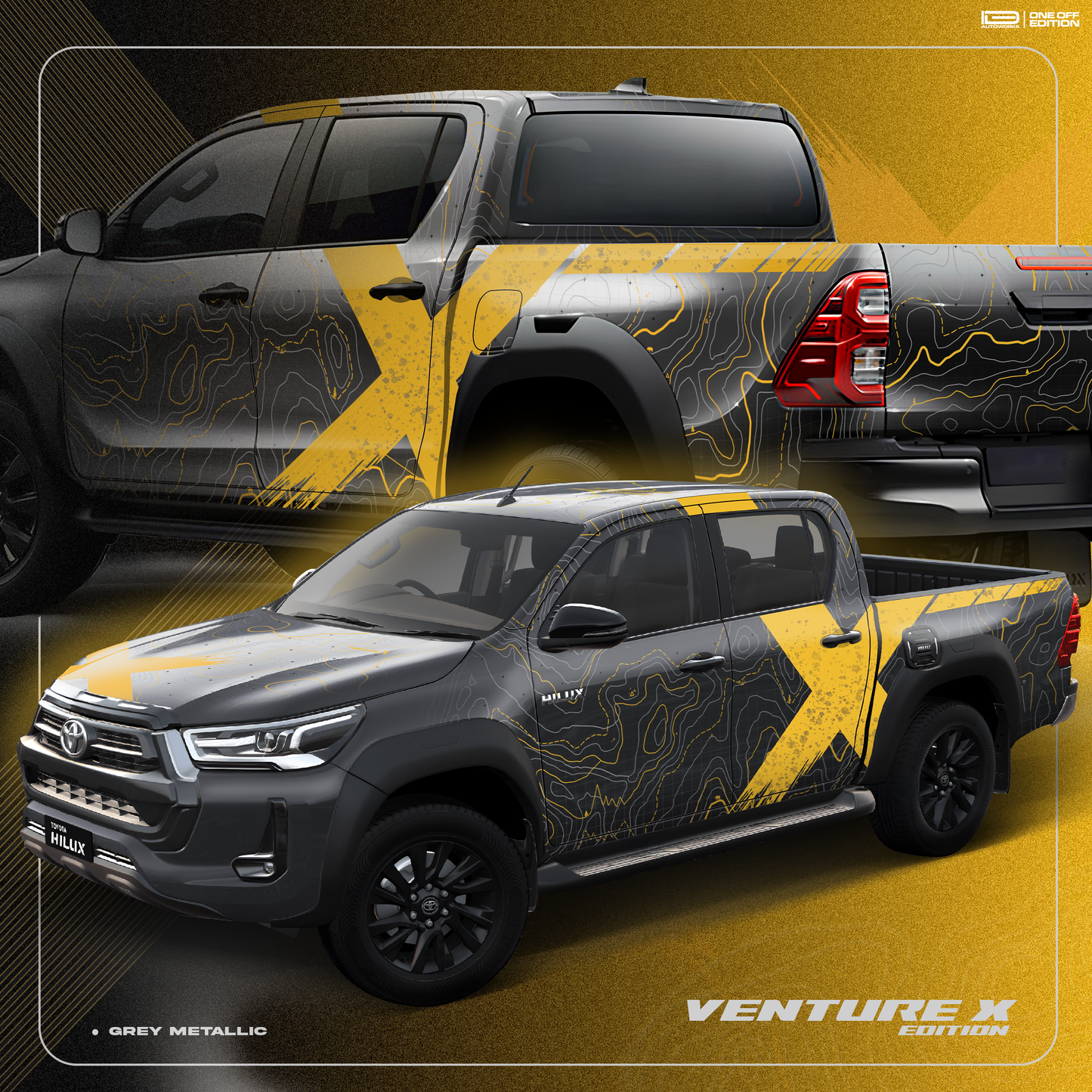 VentureX Edition Graphics for Toyota Hilux grey