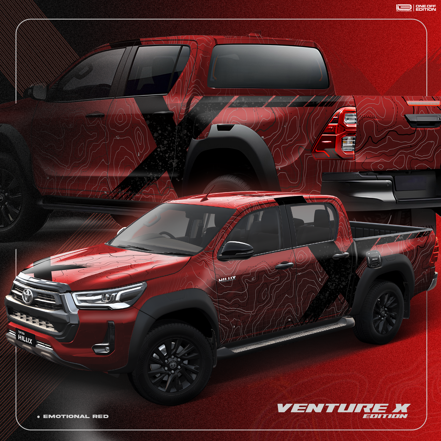 VentureX Edition Graphics for Toyota Hilux red