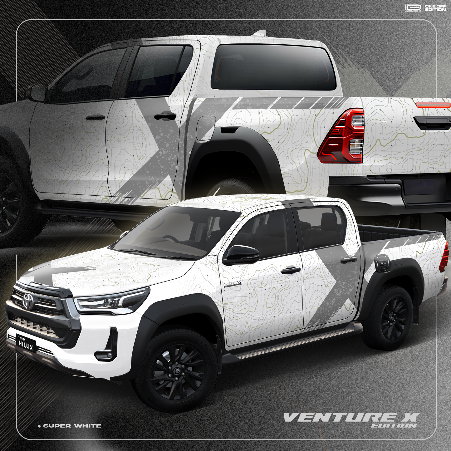 VentureX Edition Graphics for Toyota Hilux white