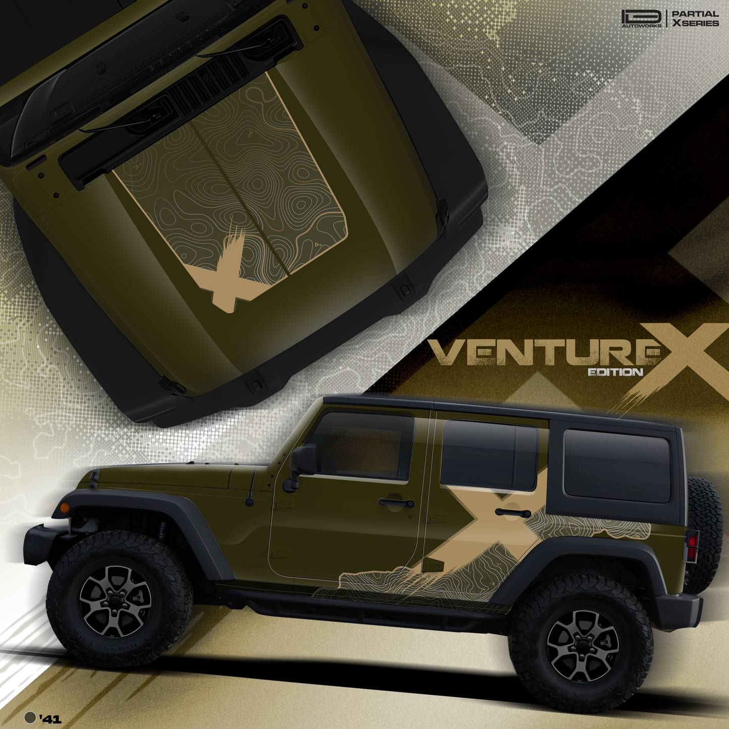 VentureX Edition Graphics for Jeep Wrangler green
