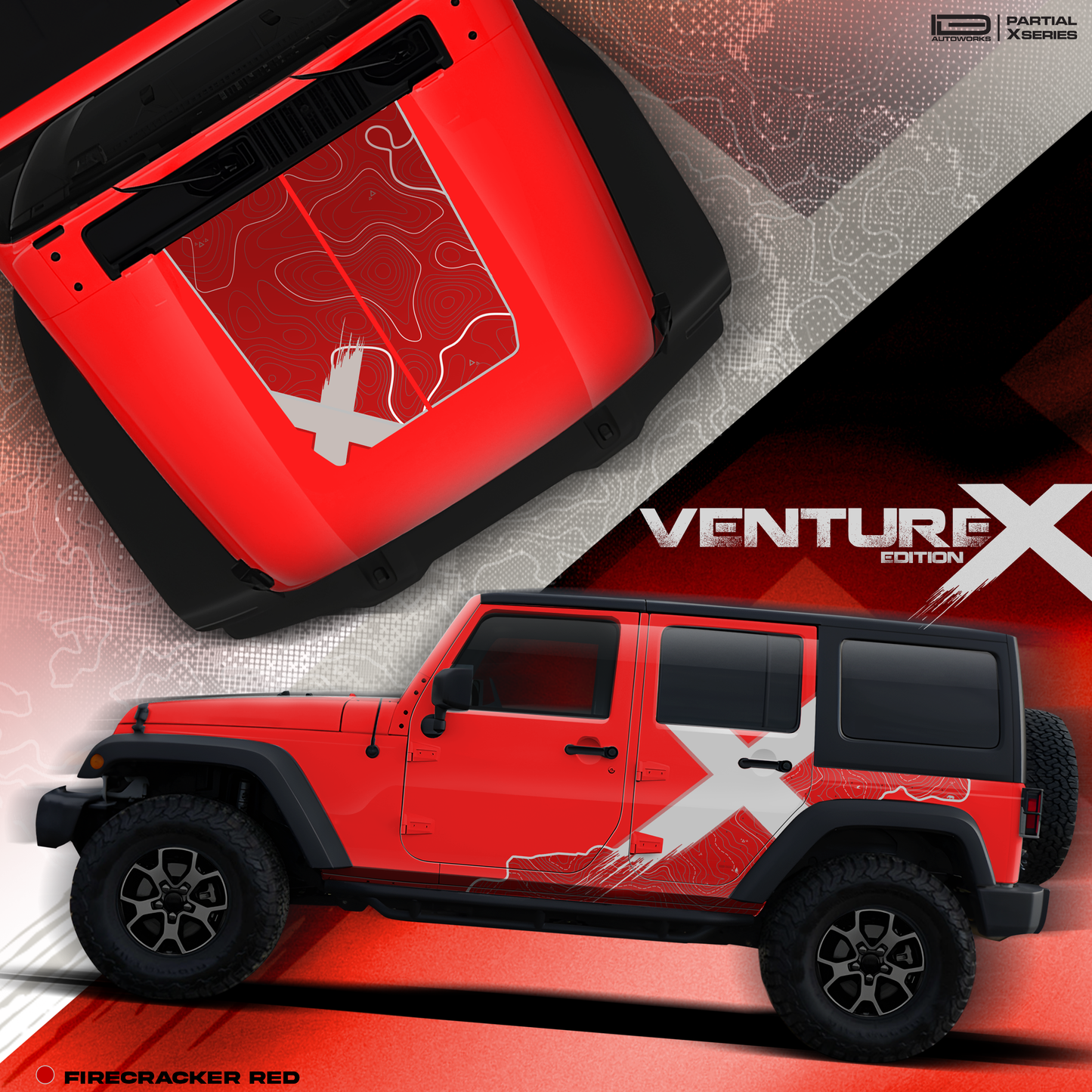 VentureX Edition Graphics for Jeep Wrangler red