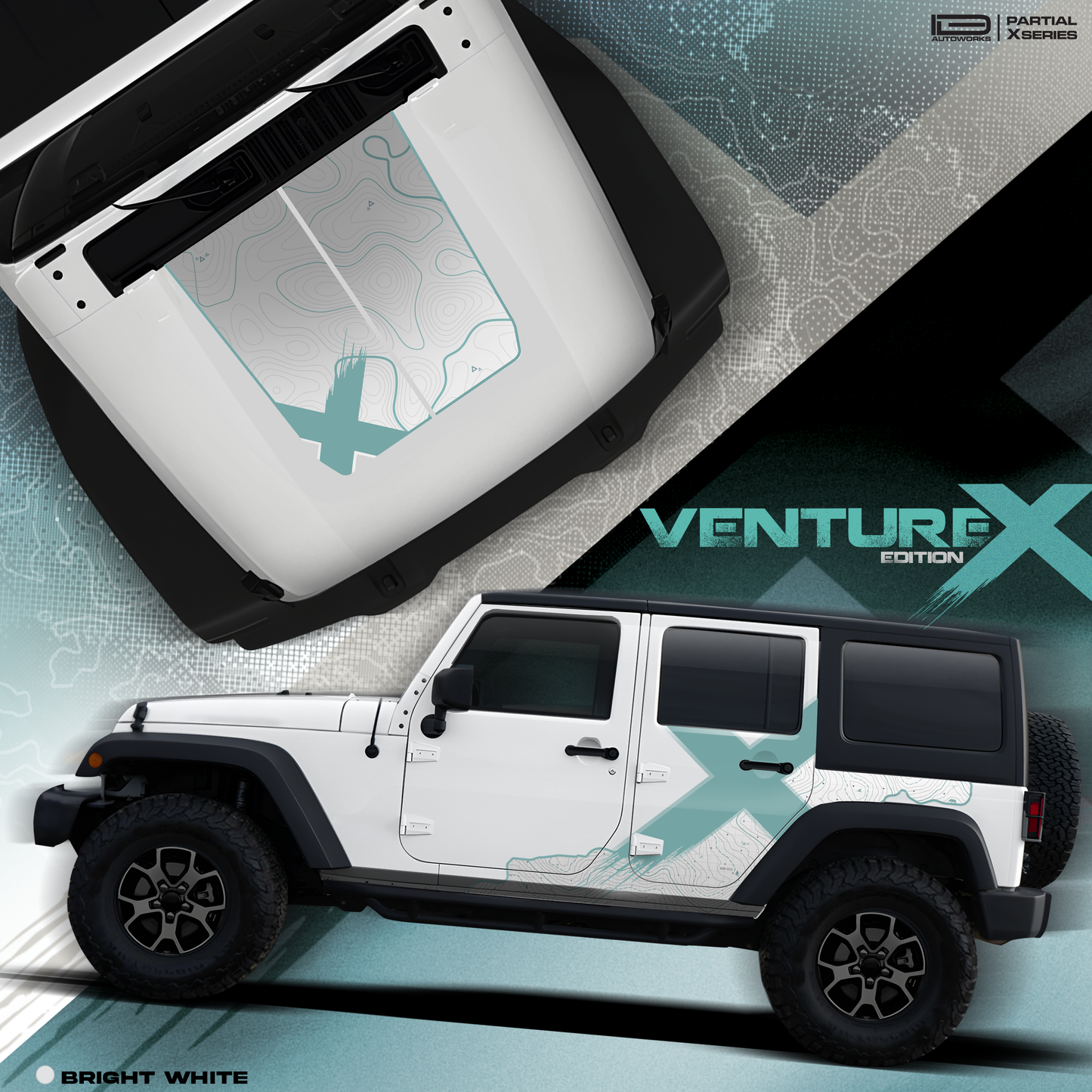VentureX Edition Graphics for Jeep Wrangler white