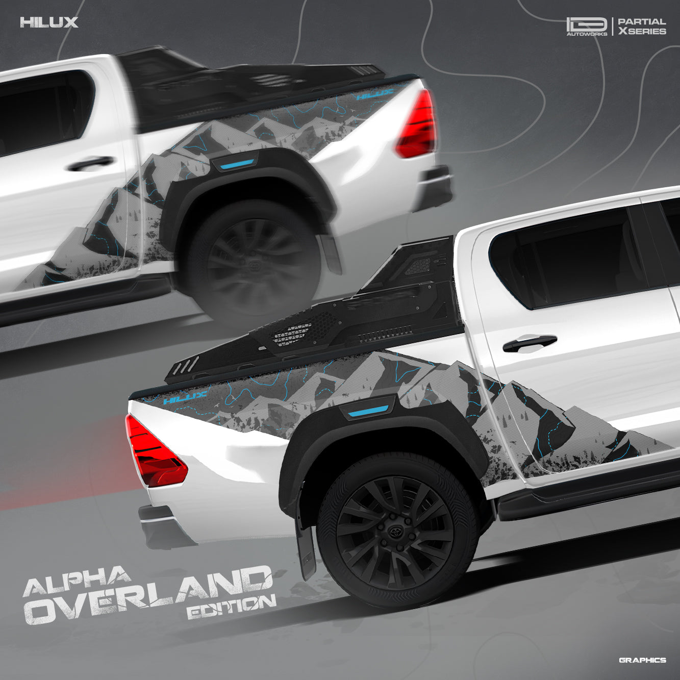 IDE PARTIAL X SERIES - Alpha Overland Edition for TOYOTA Hilux (Super White)