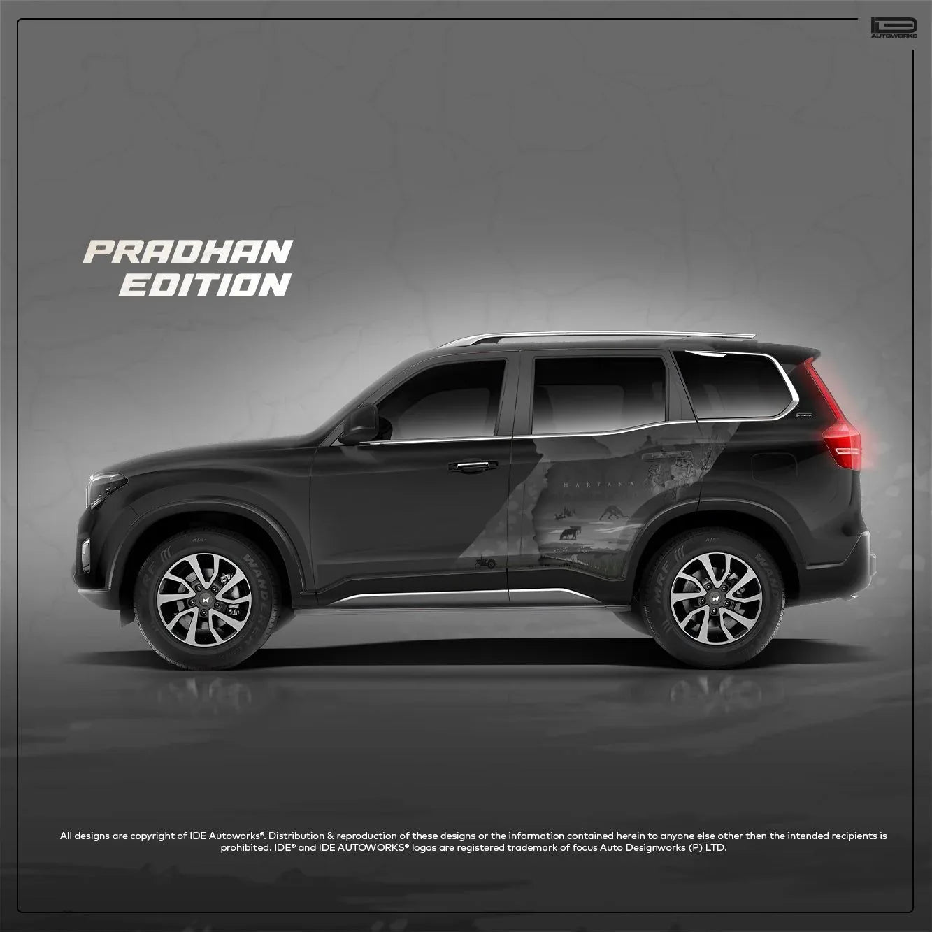 Pradhan Edition Graphics for Mahindra Scorpio N black