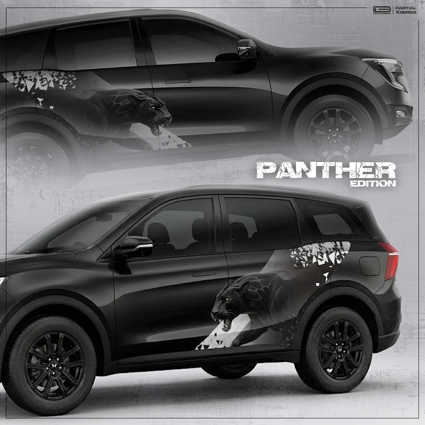 Panther Edition Car Graphics for Mahindra XUV700 black