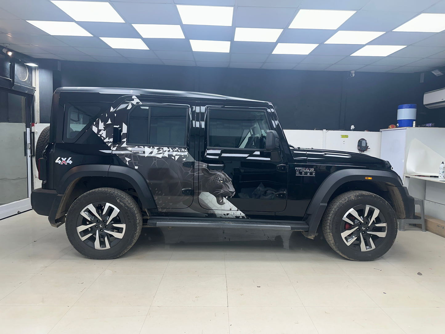 Panther Edition Graphics for Mahindra Thar Roxx black