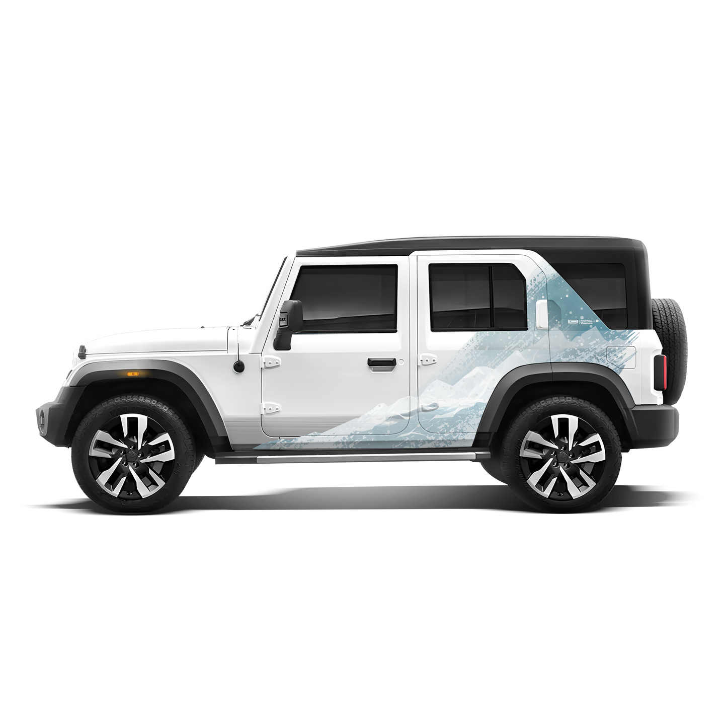 Snowborn Edition Graphics for Mahindra Thar Roxx white