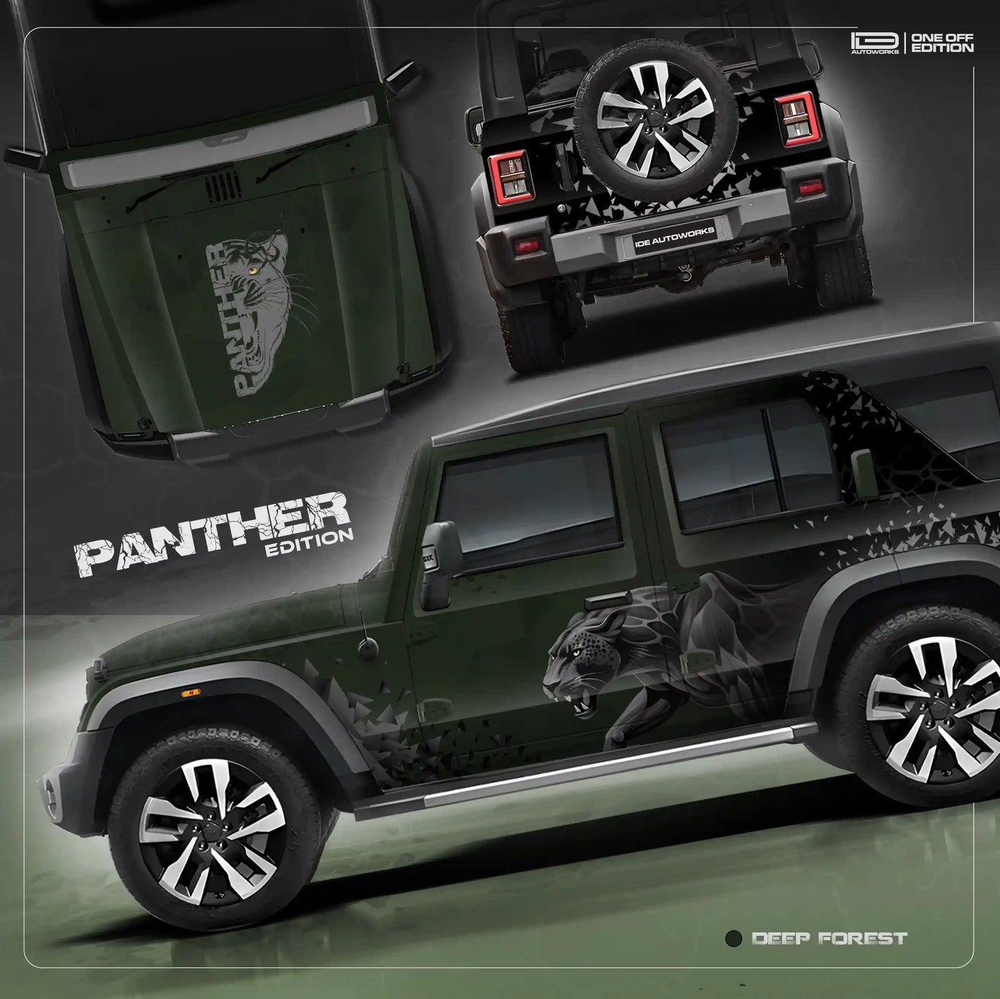 Panther Edition for the Mahindra thar roxx green by IDE Autoworks