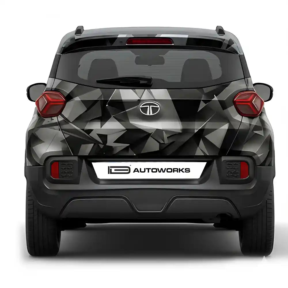 Tata Punch in Daytona Grey with Shatter strike edition graphics by IDE Graphics Series