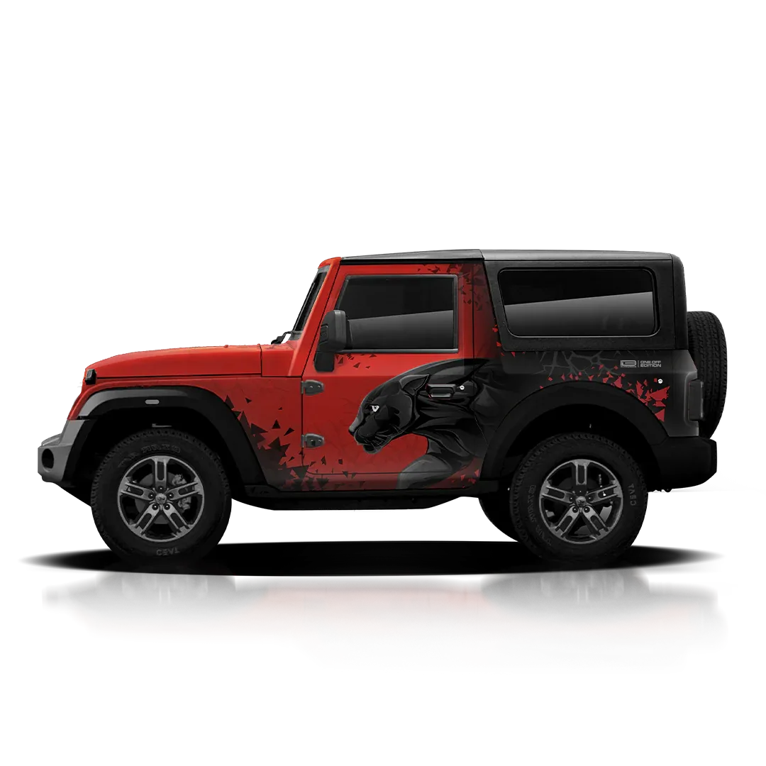 Panther Edition Graphics for Mahindra Thar red