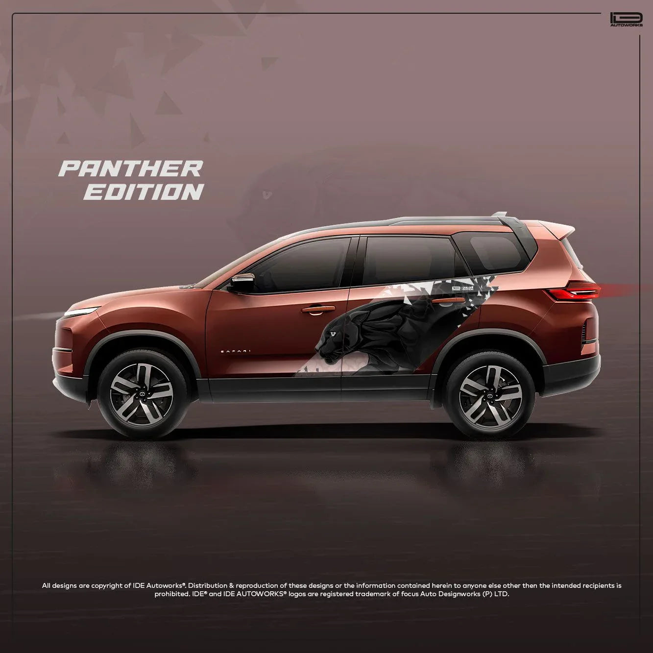Panther Edition Graphics for Tata Safari copper