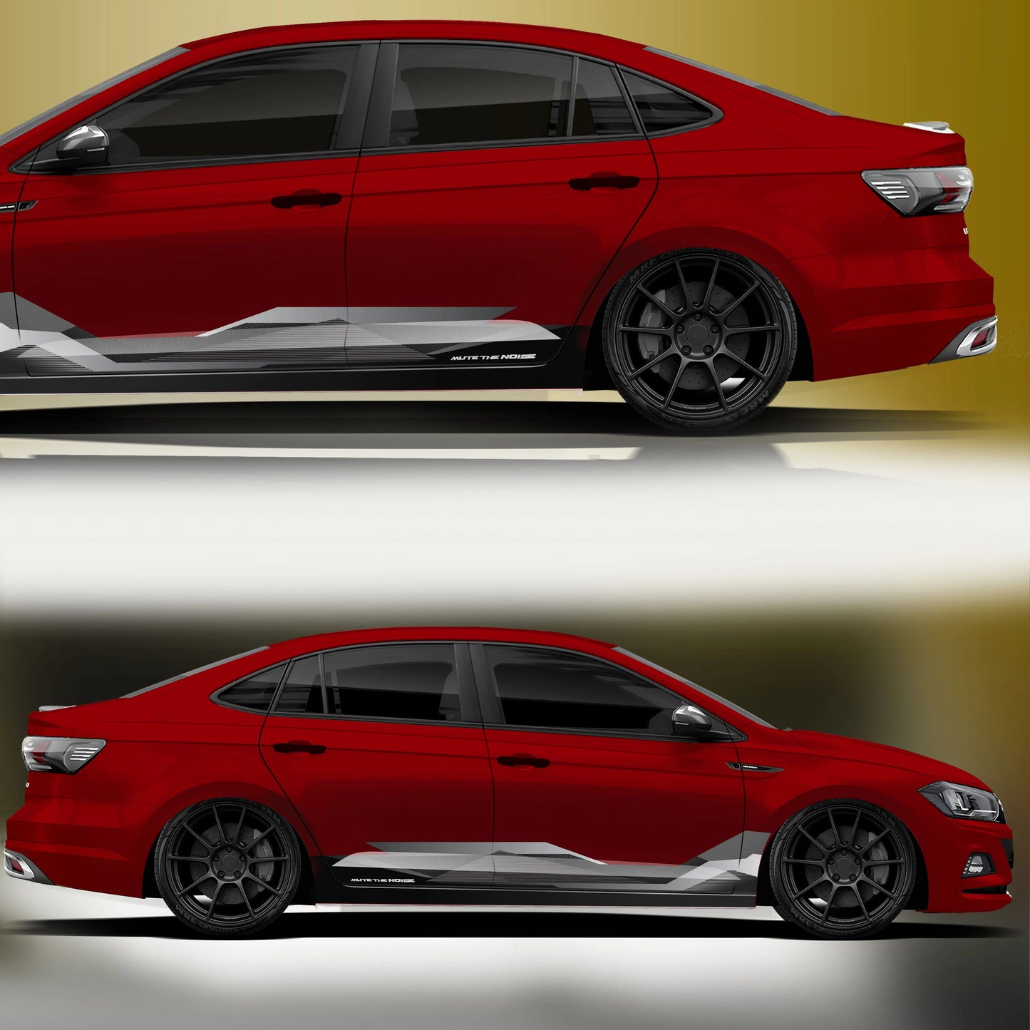 Mute The Noise Edition Graphics for VW Virtus red
