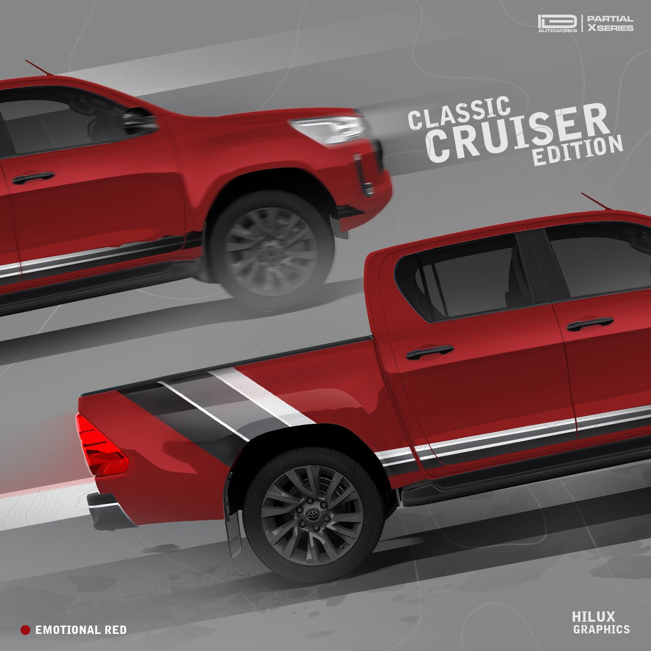 IDE PARTIAL X SERIES - Classic Cruiser Edition for TOYOTA Hilux (Emotional Red)
