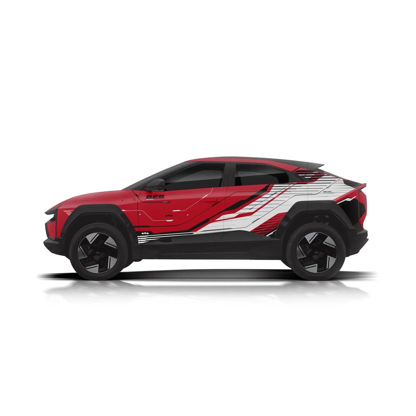 Hyperline Edition Graphics for Mahindra BE6 red