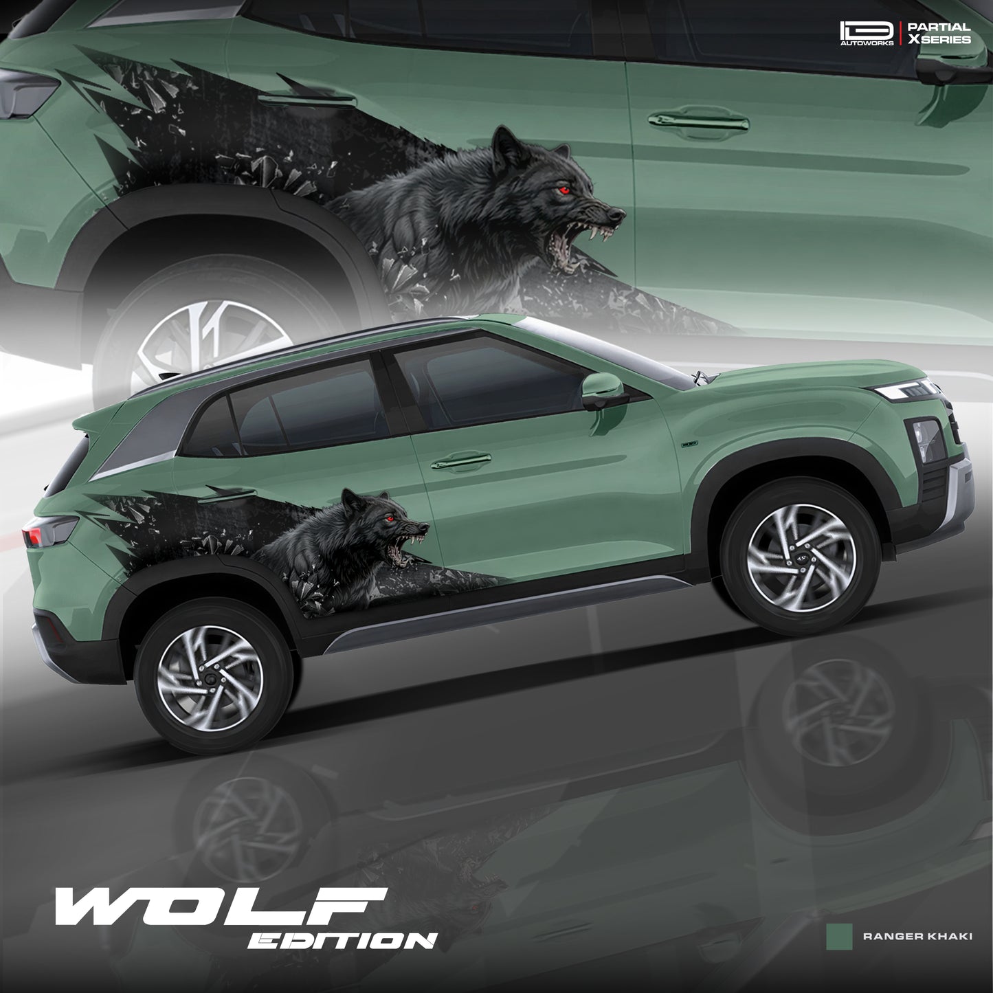 Wolf edition graphics for Hyundai Creta IDE Partial X series