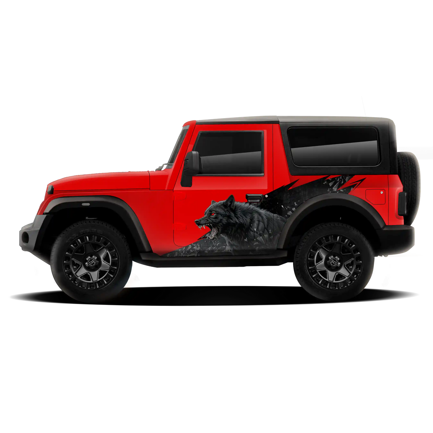 Wolf Edition Graphics for Mahindra Thar White IDE Partial X Series
