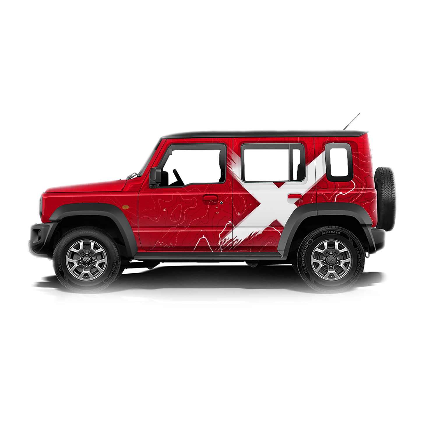 VentureX Edition Graphics for Maruti Suzuki Jimny red