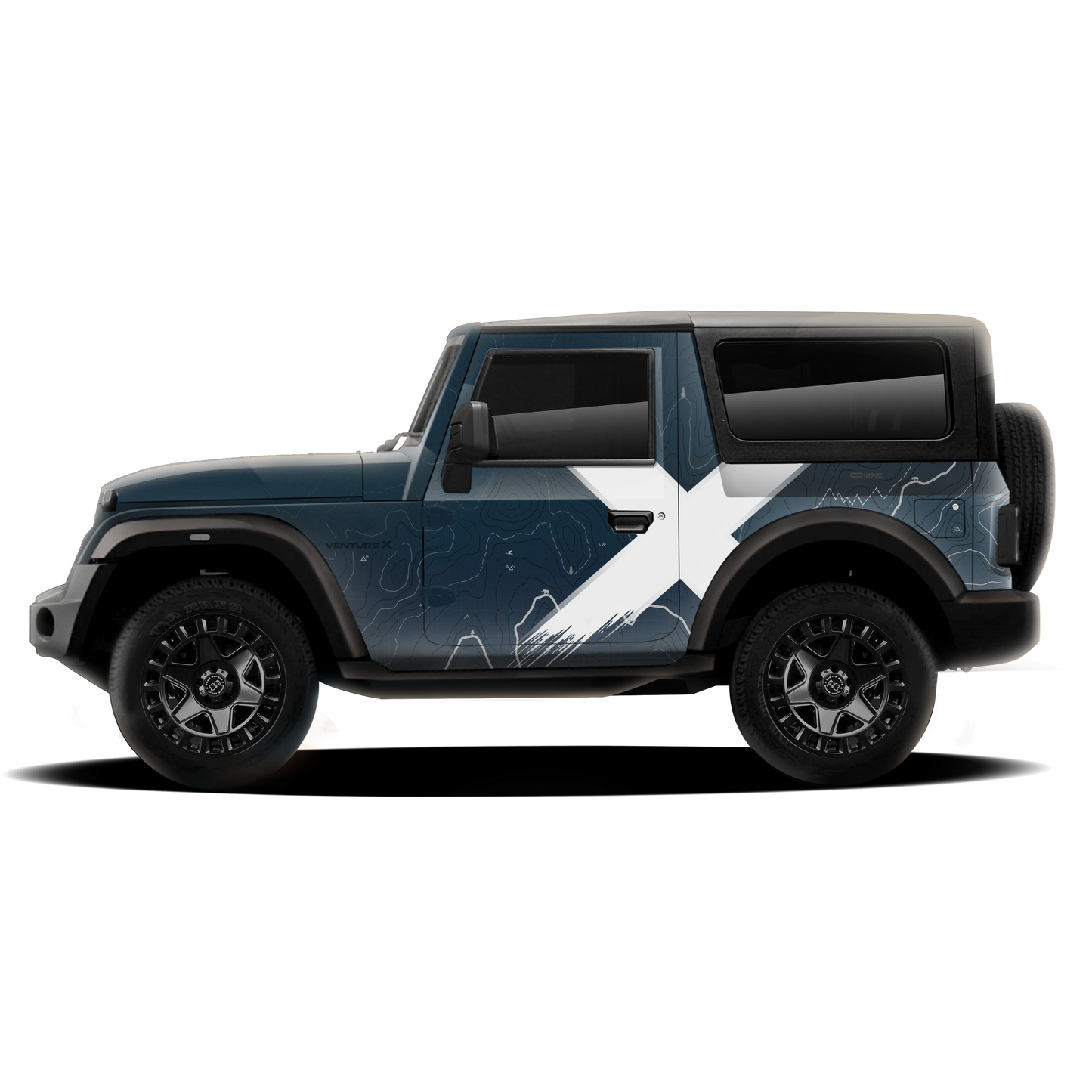 VentureX Edition Graphics for Mahindra Thar battleship grey