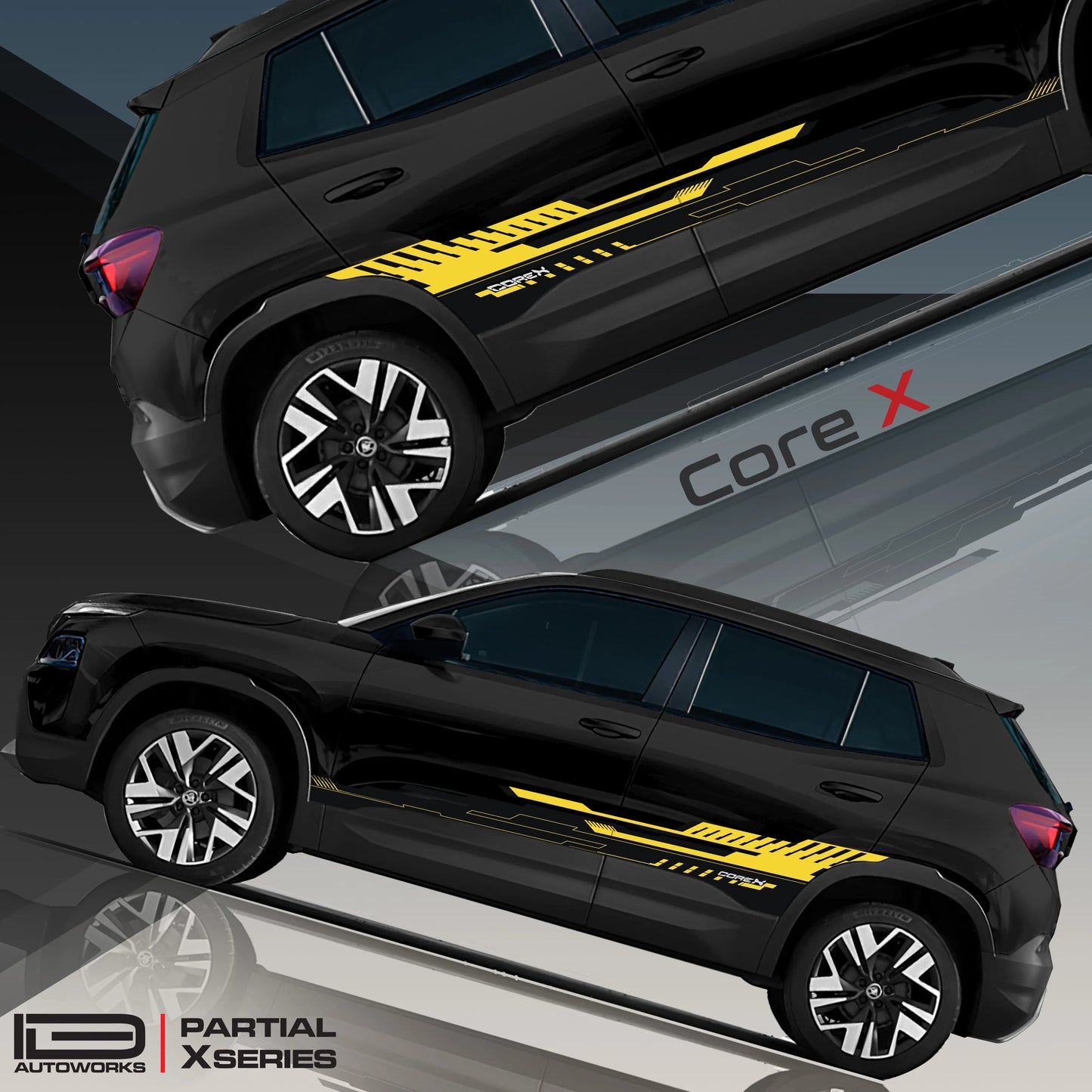 CoreX Edition Graphics for Skoda Kylaq black