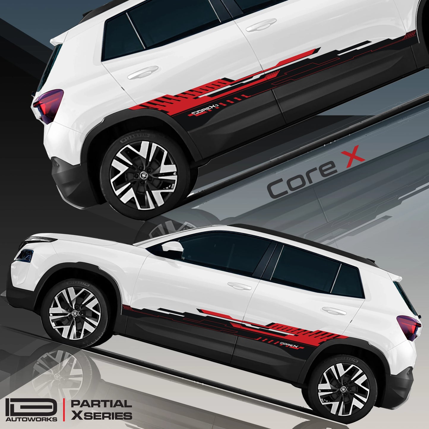 CoreX Edition Graphics for Skoda Kylaq white