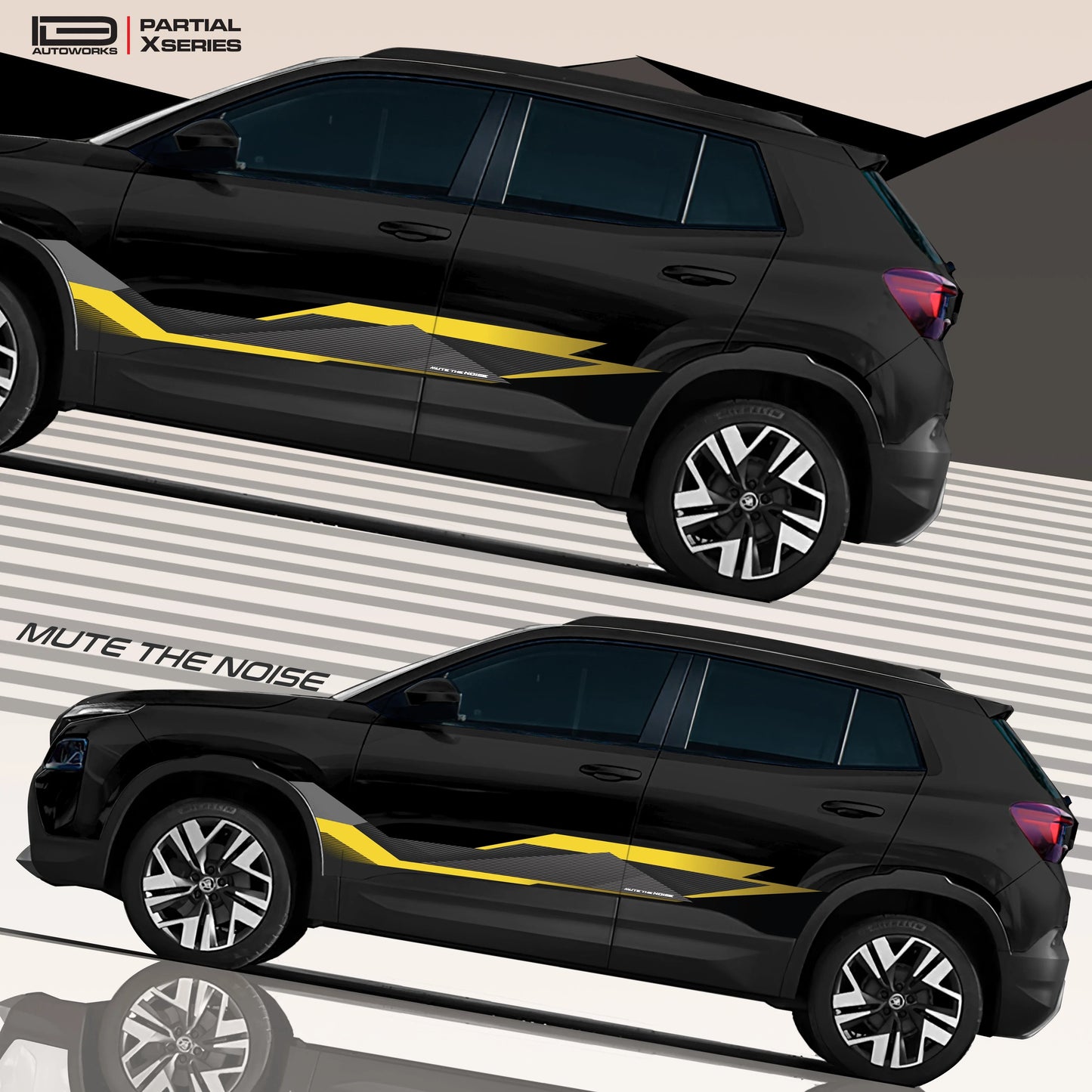 Mute The Noise Edition Graphics for Skoda Kylaq black