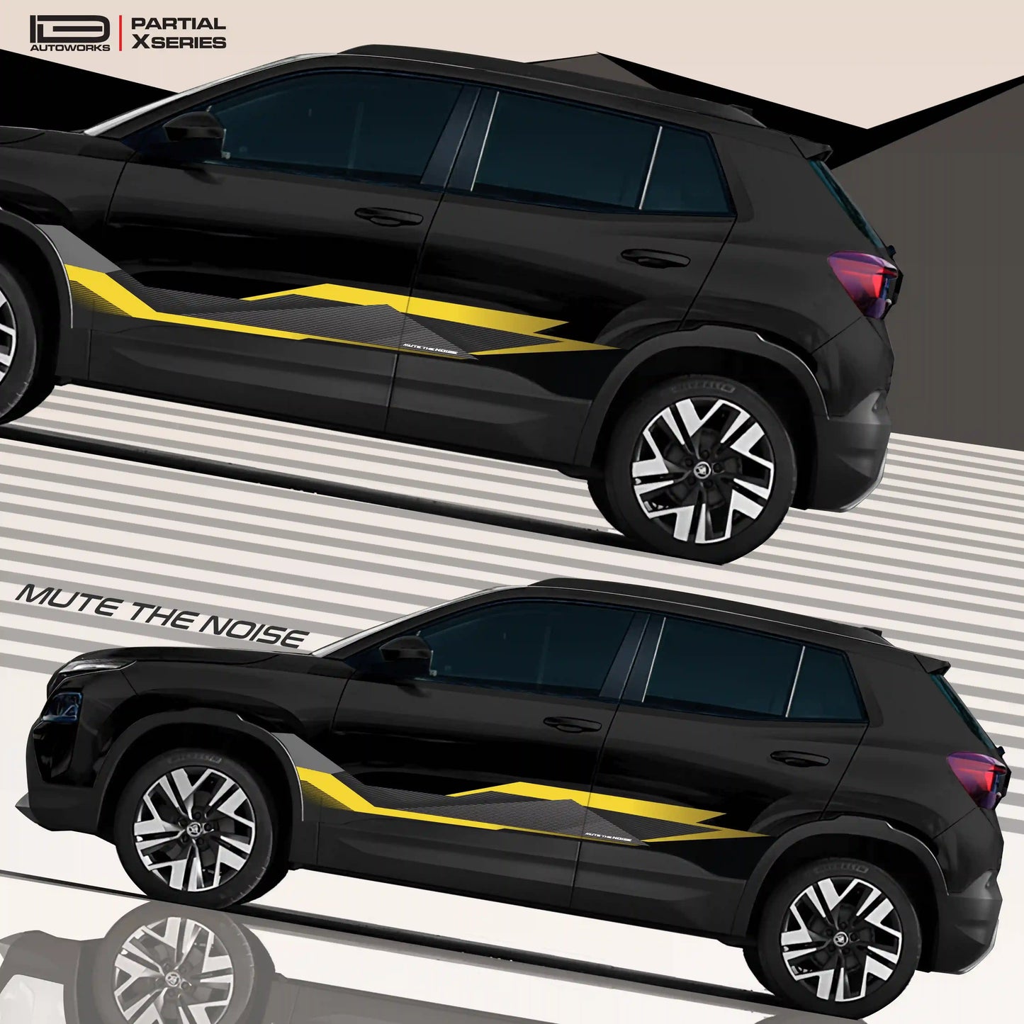 Mute The Noise Edition Graphics for Skoda Kylaq red