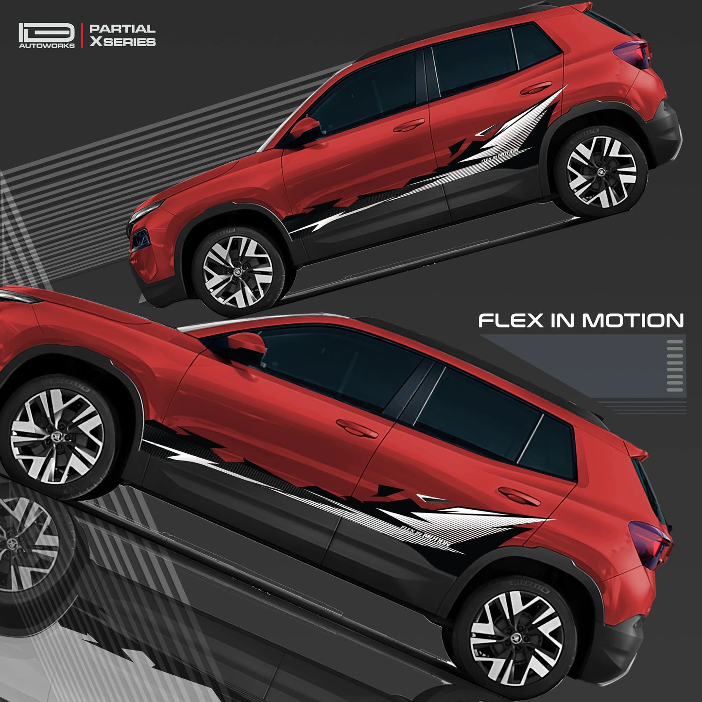 Flex in Motion Edition Graphics for Skoda Kylaq red