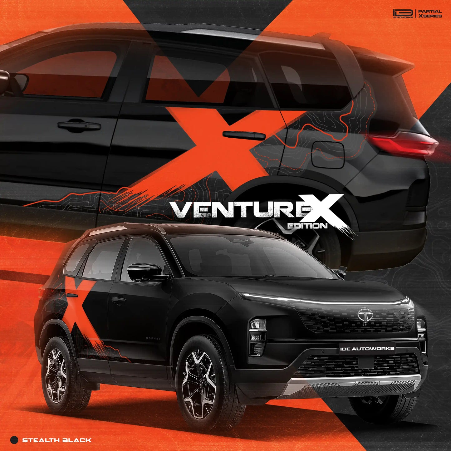 VentureX Edition Graphics for Tata Safari gold
