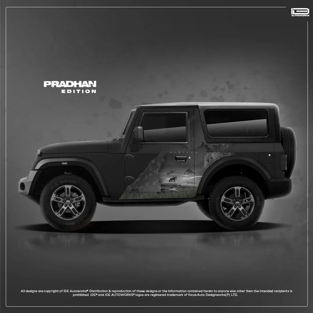Pradhan Edition Graphics for Mahindra Thar black