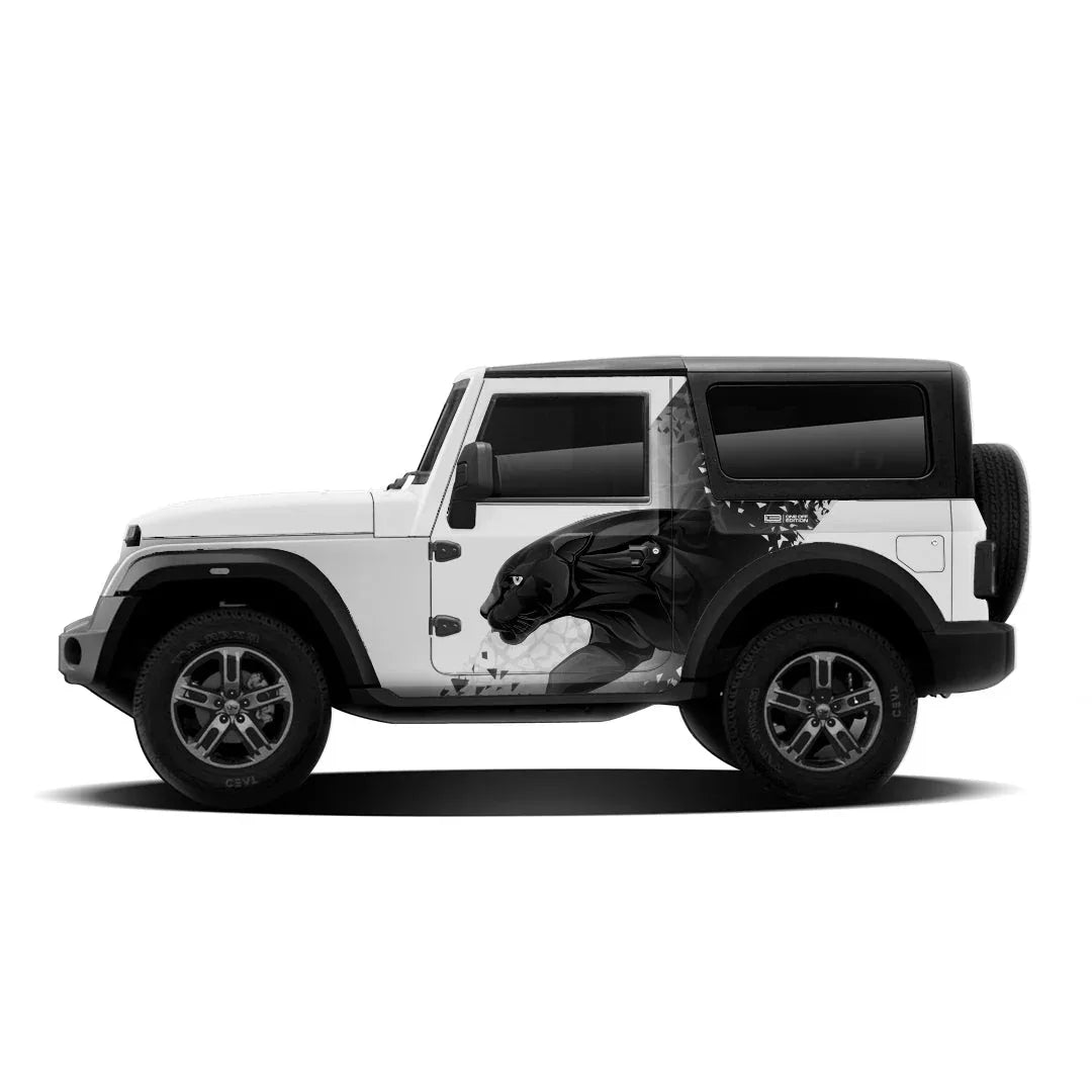 Panther Edition Graphics for Mahindra Thar white