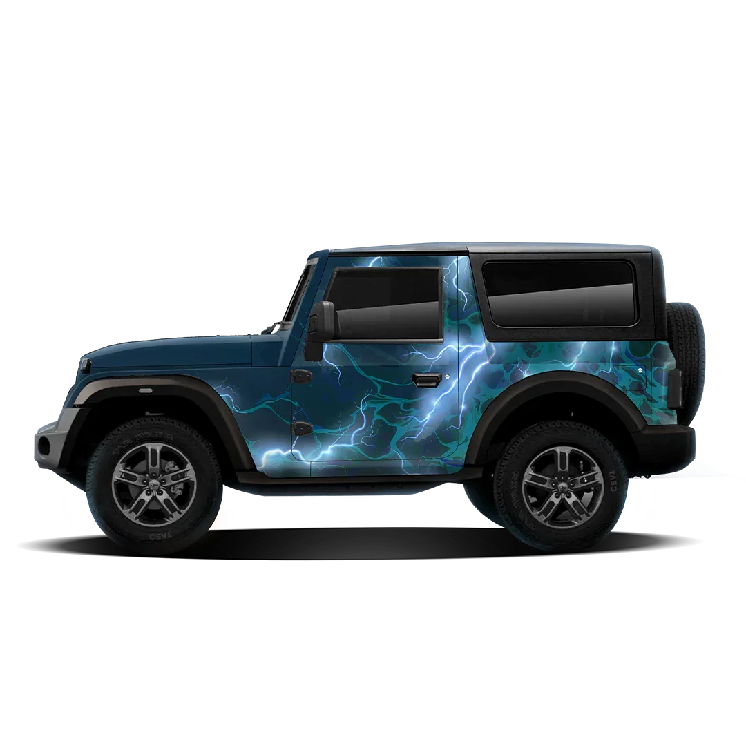 Thunder Edition Graphics for Mahindra Thar blue
