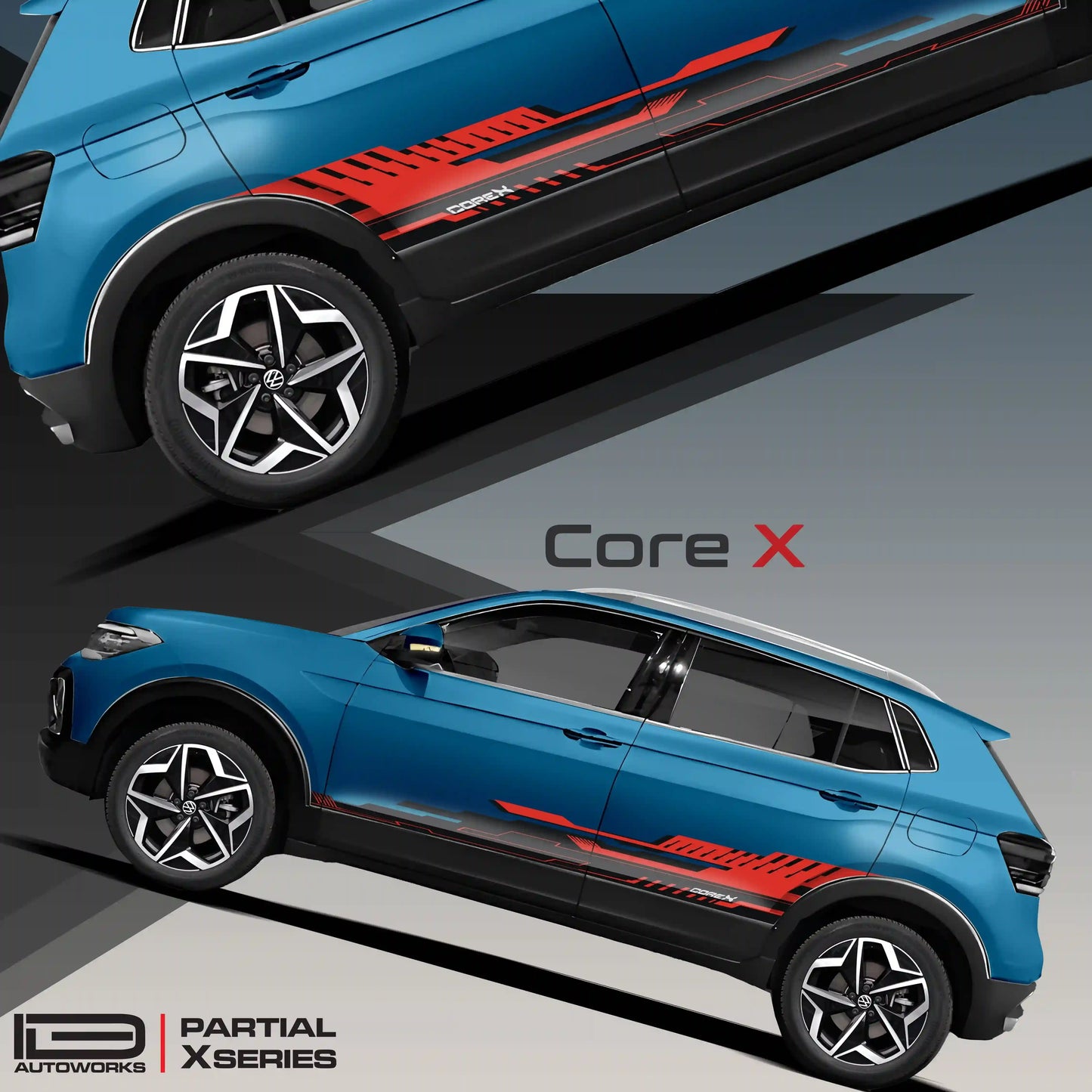 CoreX Edition car Graphics for VW Taigun black