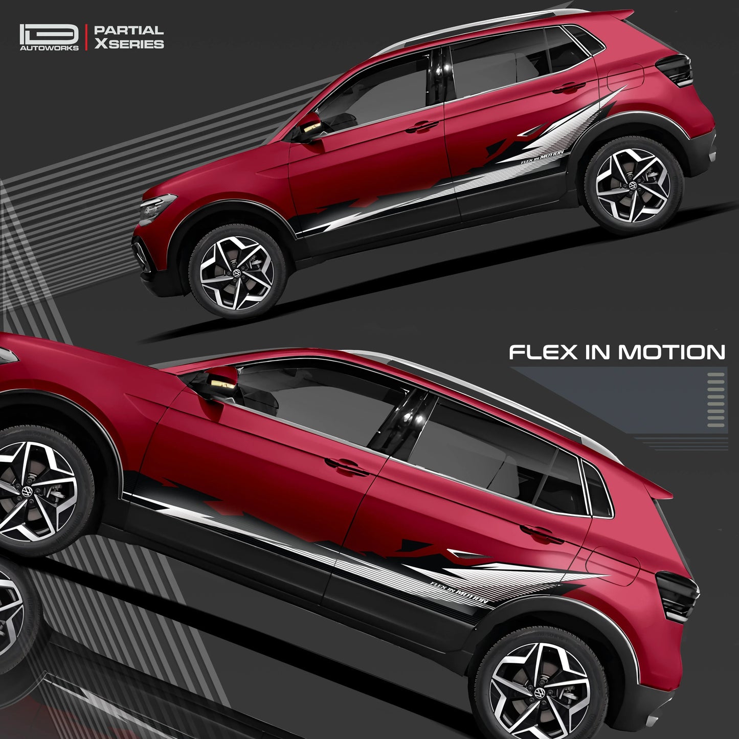 Flex in Motion Edition Graphics for VW Taigun red
