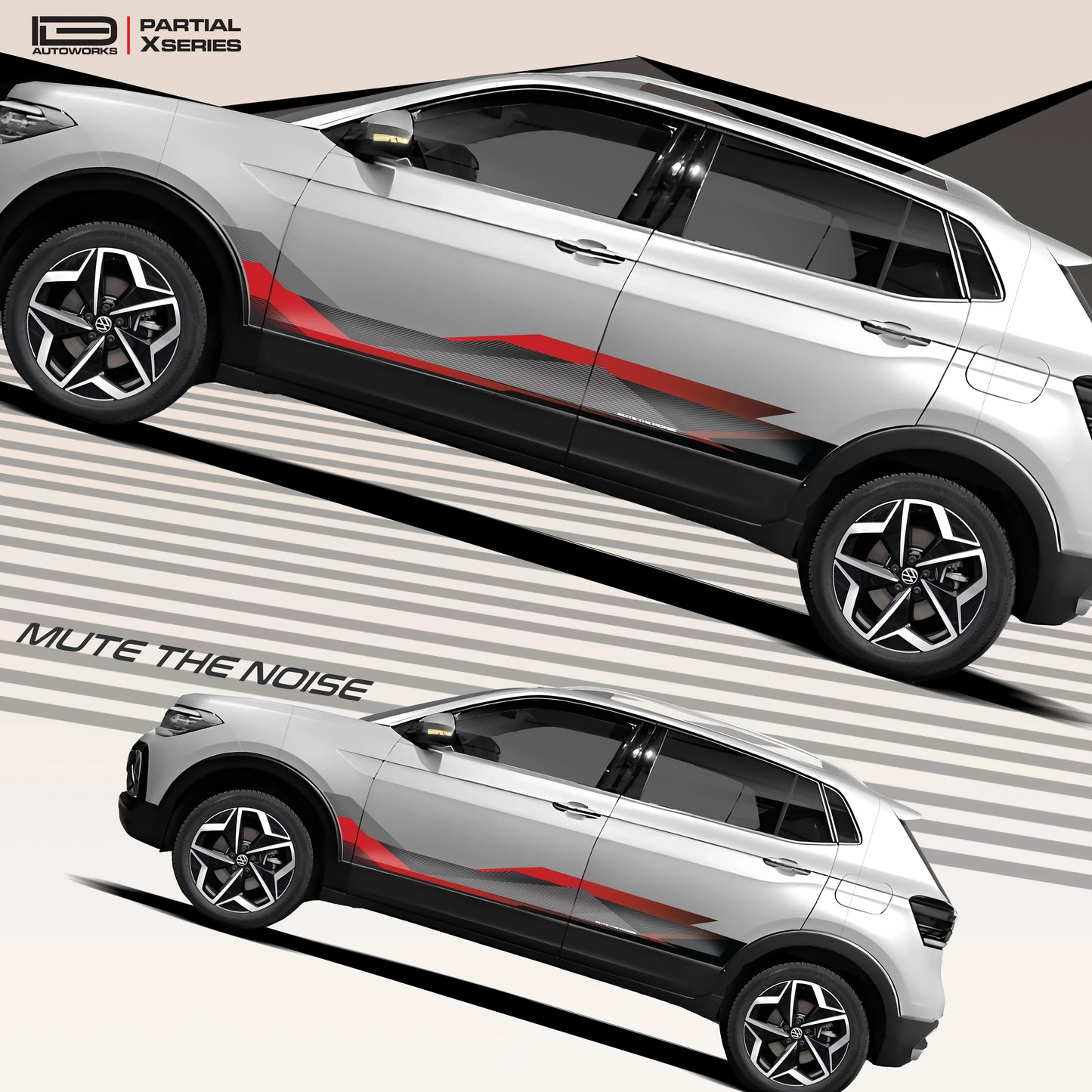 Mute The Noise Edition Graphics for VW Taigun white