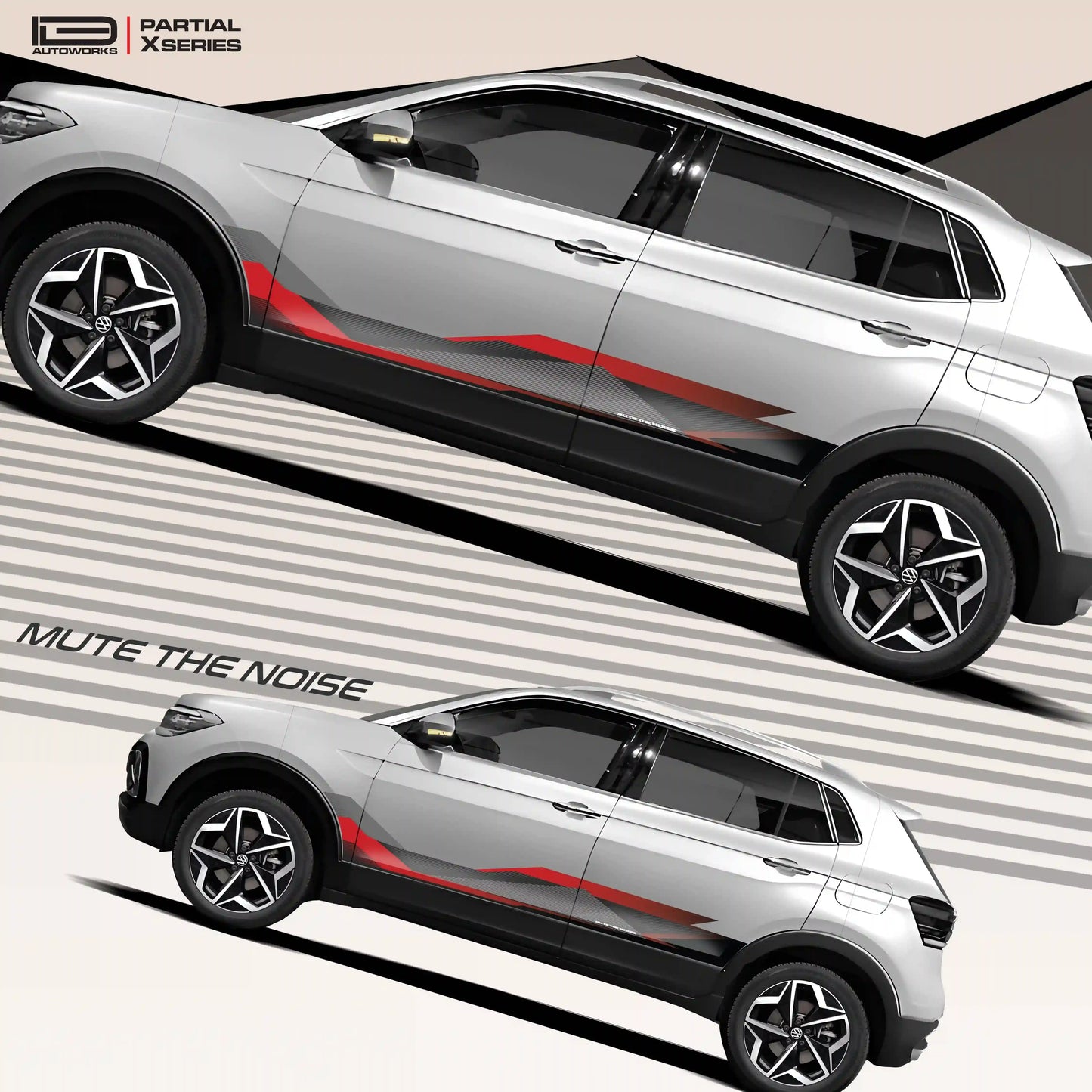 Mute The Noise Edition Graphics for VW Taigun blue