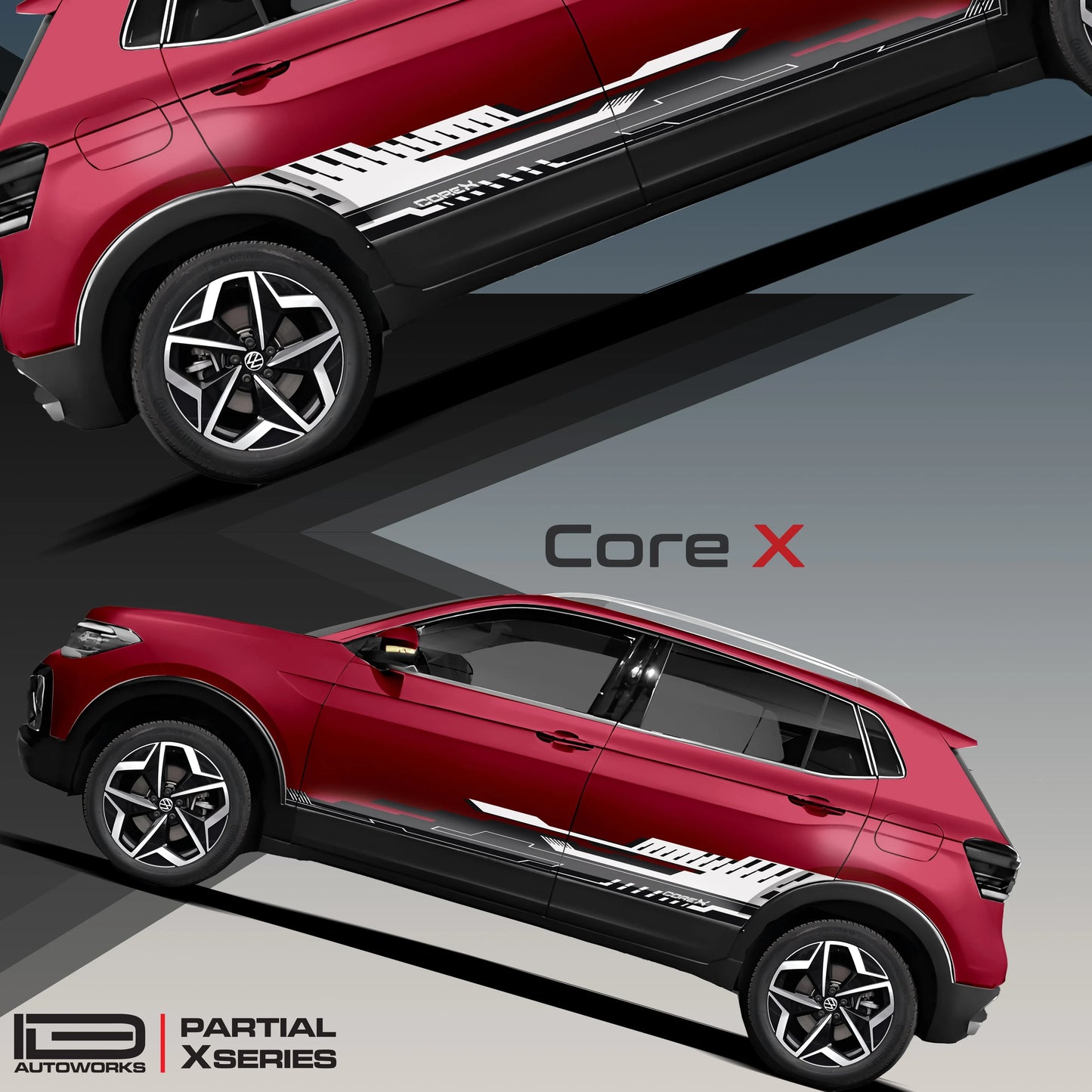 CoreX Edition Graphics for VW Taigun red