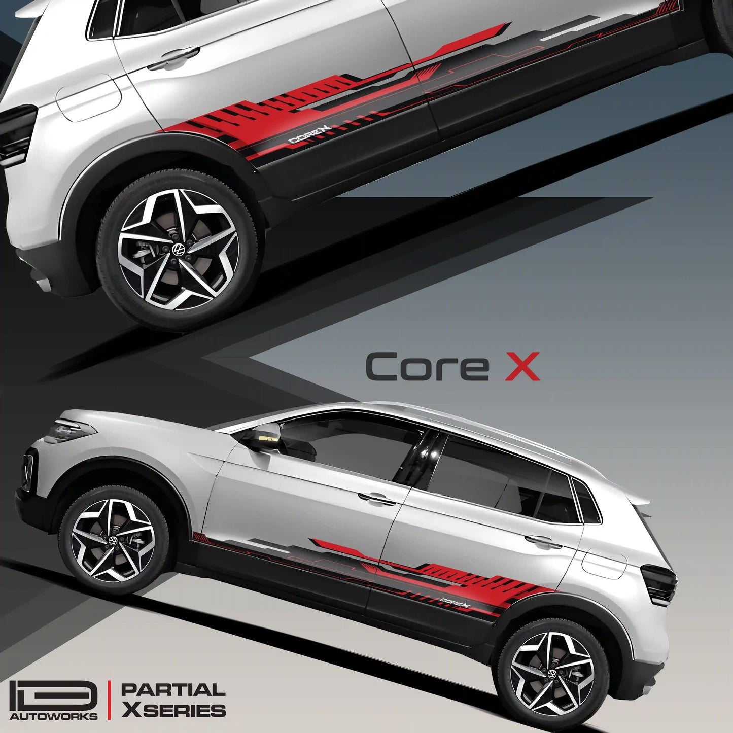 CoreX Edition car Graphics for VW Taigun black