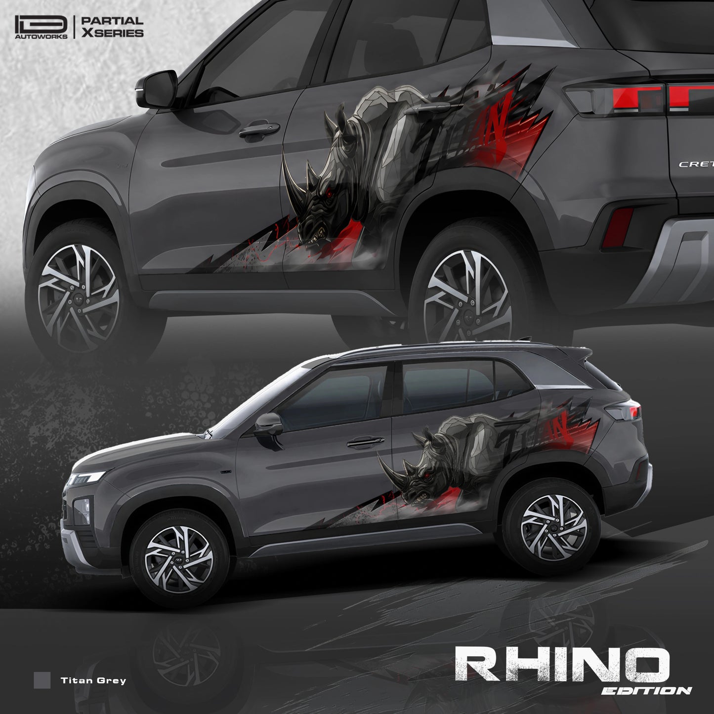 Rhino Edition Graphics for Hyundai Creta IDE Partial X Series