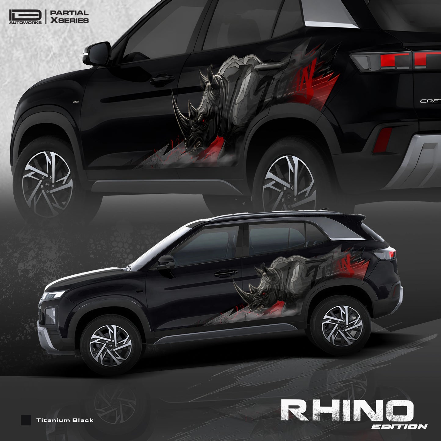 Rhino Edition Graphics for Hyundai Creta IDE Partial X Series