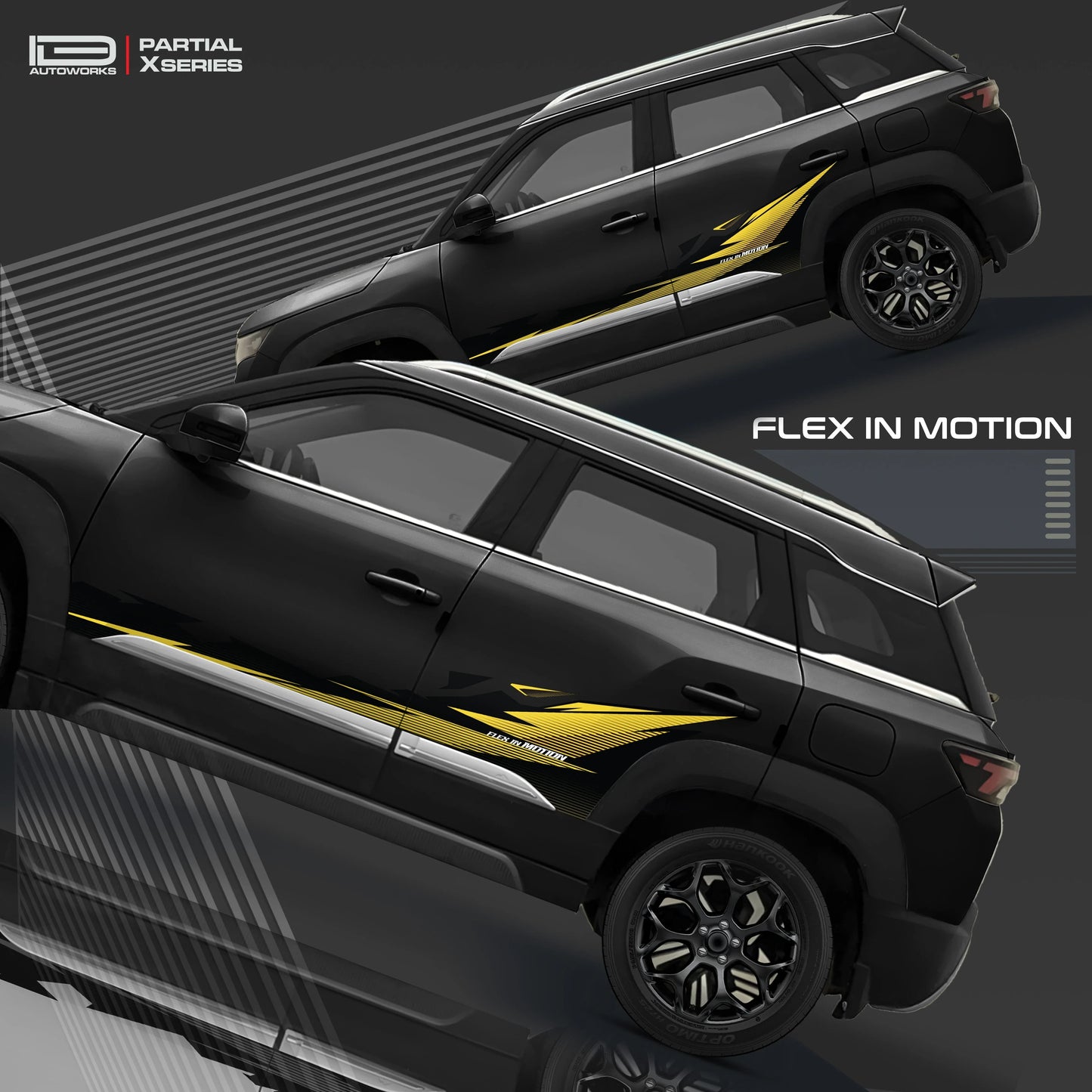 Flex in Motion Edition Graphics for Maruti Brezza black