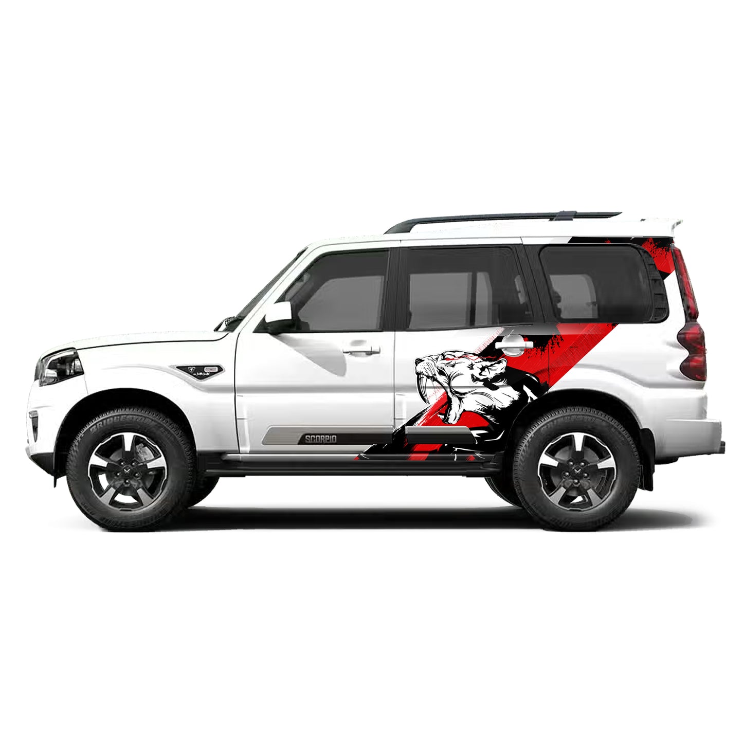 Tiger Edition Car Graphics for Mahindra Scorpio S11 IDE Partial X Series