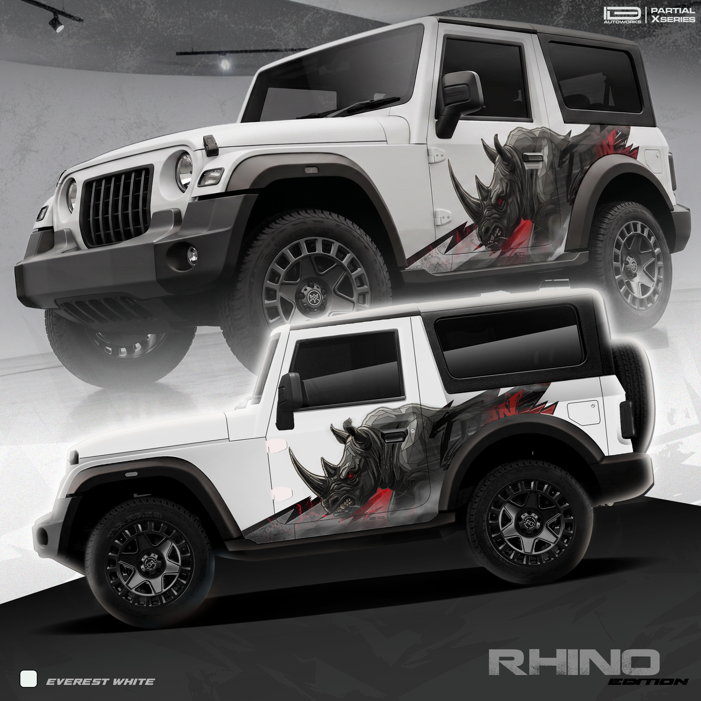 Rhino Edition Graphics for Mahindra Thar IDE Partial X Series