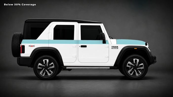 Thar Roxx with only a stripe along the sides and bonnet, less than half the car