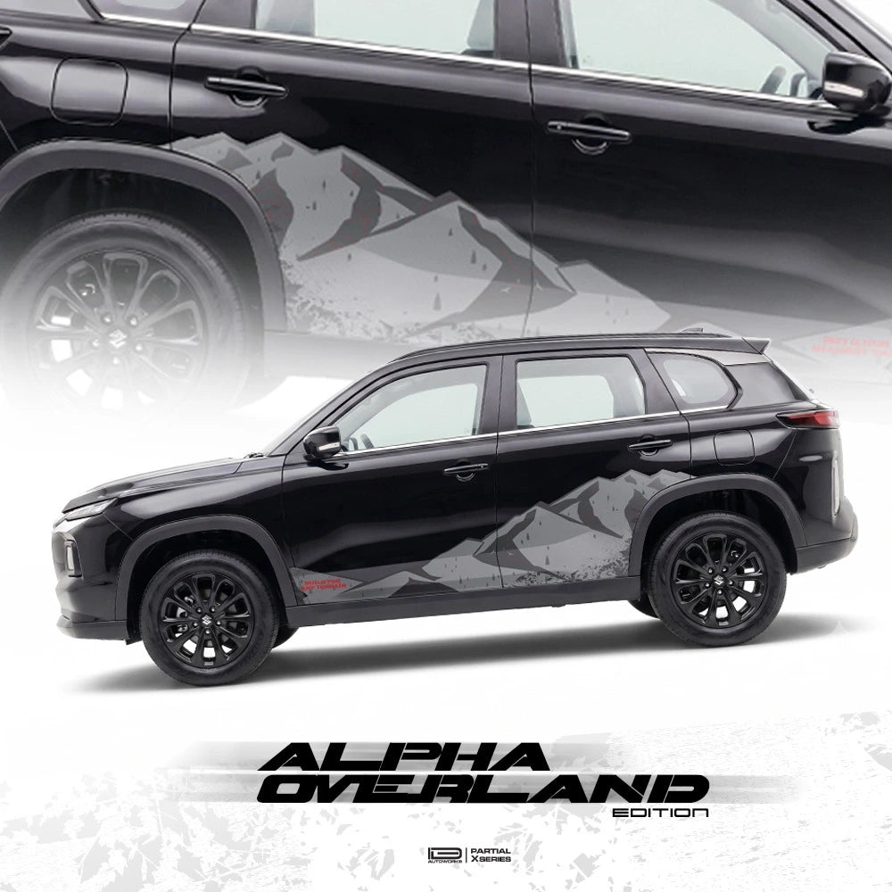 Alpha Overland Edition partial vinyl wrap for Suzuki Grand Vitara design poster