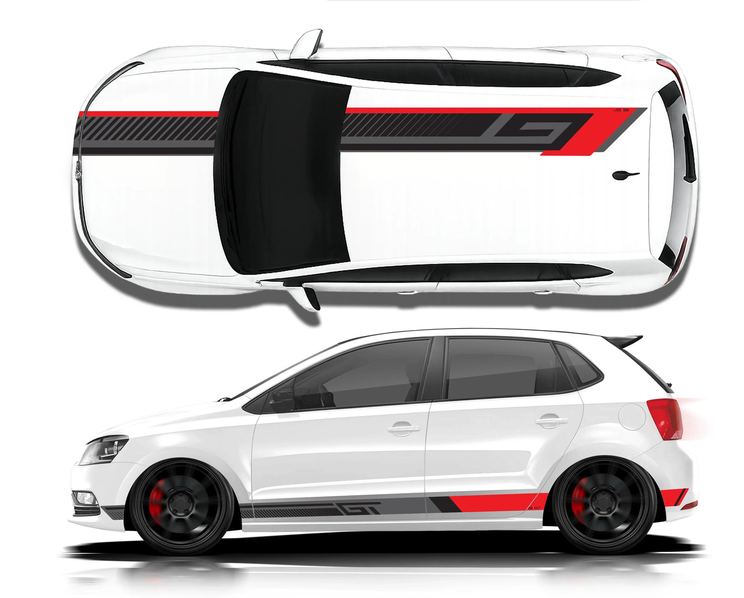 GT Edition Car Graphics Kit for VW Polo white