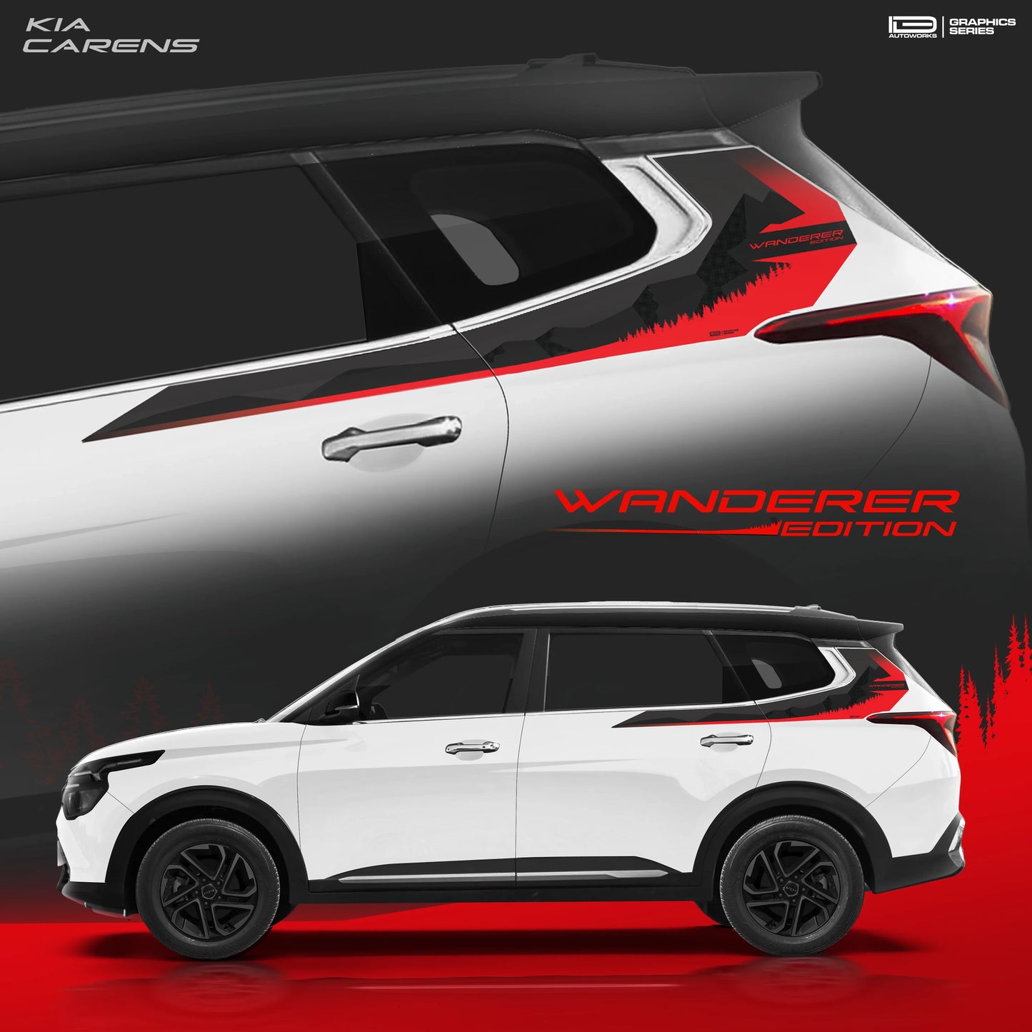Wanderer Edition Car Graphics for Kia Carens white